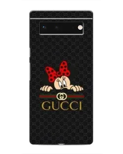 Чохол для Google Pixel 6 з картинкою «Мінні Маус Gucci — чорний»