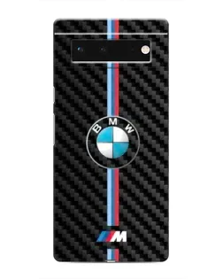 Чохол для Google Pixel 6 з картинкою «Емблема BMW та карбон»