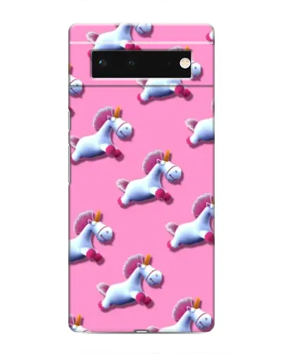 Чехол для Google Pixel 6 с картинкой «Единороги на розовом»