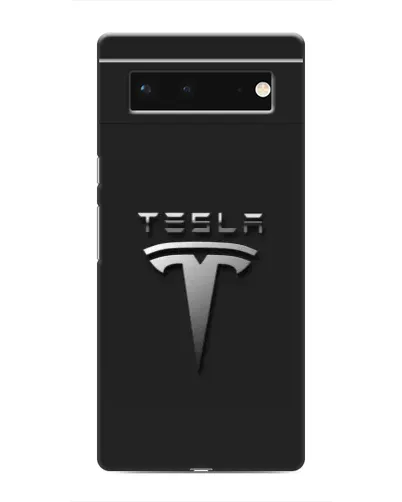 Чохол для Google Pixel 6 з картинкою «Сталевий логотип Tesla»