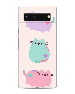 Чехол для Google Pixel 6 с картинкой «Pusheen трио»