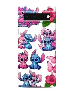 Чехол для Google Pixel 6 с картинкой «Стикеры Stitch и Angel»