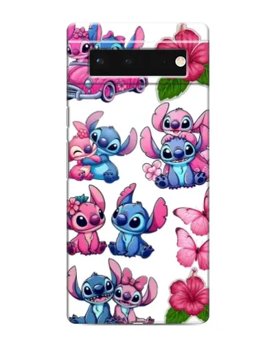 Чехол для Google Pixel 6 с картинкой «Стикеры Stitch и Angel»