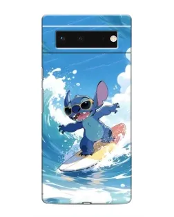 Чехол для Google Pixel 6 с картинкой «Стич на волне»