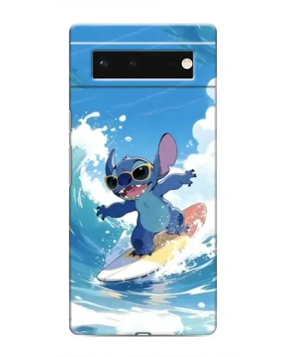 Чехол для Google Pixel 6 с картинкой «Стич на волне»