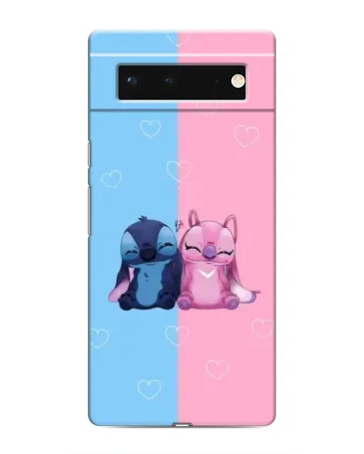 Чехол для Google Pixel 6 с картинкой «Stitch и Angel Love»