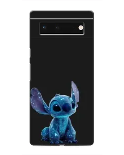 Чехол для Google Pixel 6 с картинкой «Стич на черном»