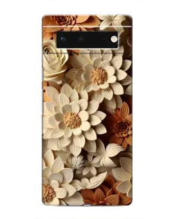 Чехол для Google Pixel 6 с картинкой «Бежевый флористический декор»