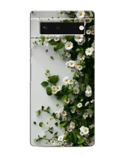Чехол для Google Pixel 6 с картинкой «Ветка мелких белых цветов»