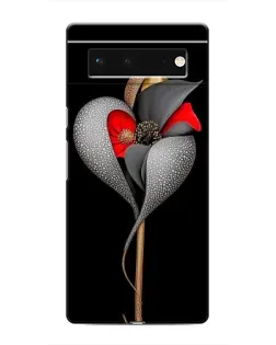 Чехол для Google Pixel 6 с картинкой «Серебряный фантазийный цветок»