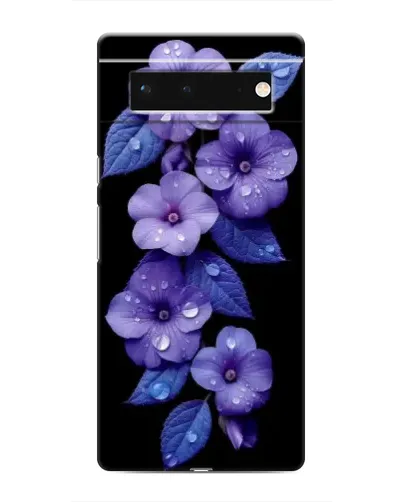 Чехол для Google Pixel 6 с картинкой «Фиолетовые цветы с росою»