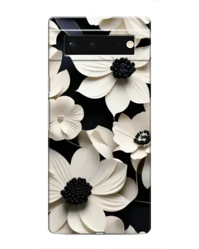 Чехол для Google Pixel 6 с картинкой «Объемные белые цветы»