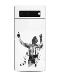 Чохол для Google Pixel 6 з картинкою «Чорно-білий силует Мессі»