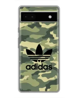 Чехол для Google Pixel 6a с картинкой «Милитари стиль Adidas»