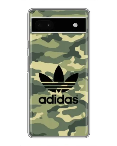 Чехол для Google Pixel 6a с картинкой «Милитари стиль Adidas»