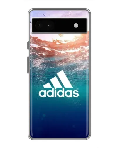 Чехол для Google Pixel 6a с картинкой «Океанская глубина адидас»