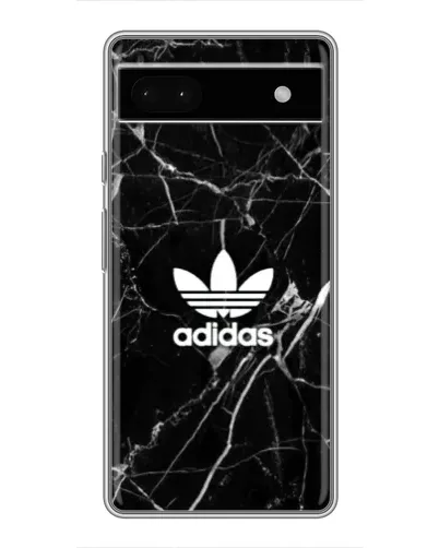 Чехол для Google Pixel 6a с картинкой «Белый мрамор Adidas»