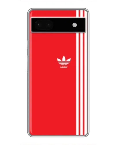Чехол для Google Pixel 6a с картинкой «Красный минимализм Adidas»