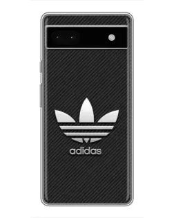 Чехол для Google Pixel 6a с картинкой «Adidas Карбоновая текстура»