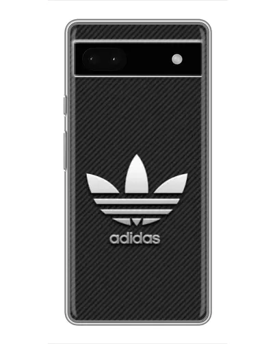 Чехол для Google Pixel 6a с картинкой «Adidas Карбоновая текстура»