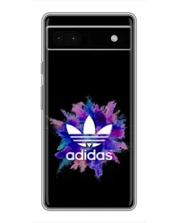 Чехол для Google Pixel 6a с картинкой «Взрыв красок Adidas»