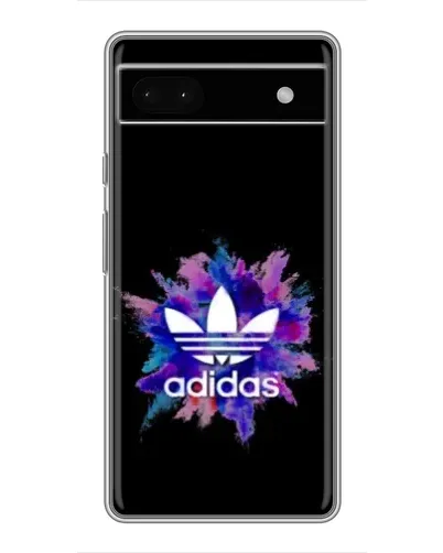 Чехол для Google Pixel 6a с картинкой «Взрыв красок Adidas»