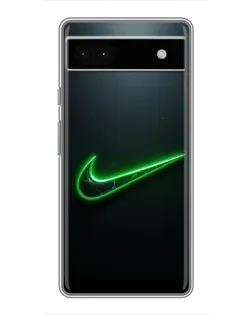 Чехол для Google Pixel 6a с картинкой «Неоновый контур Nike»