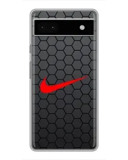 Чехол для Google Pixel 6a с картинкой «Nike — карбоновая сетка»