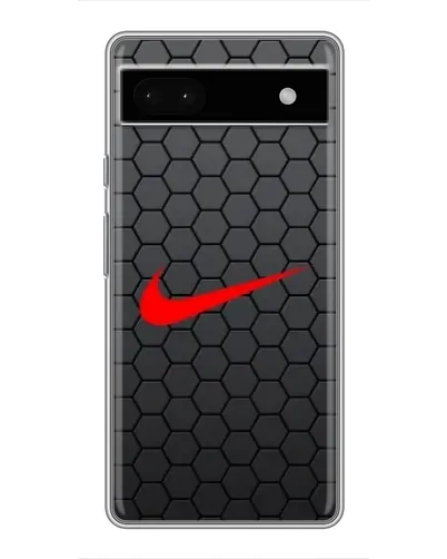 Чехол для Google Pixel 6a с картинкой «Nike — карбоновая сетка»