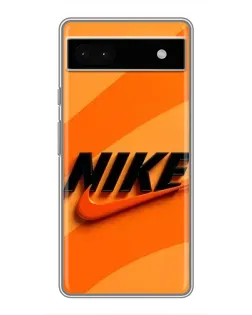 Чехол для Google Pixel 6a с картинкой «Оранжевый драйв Nike»