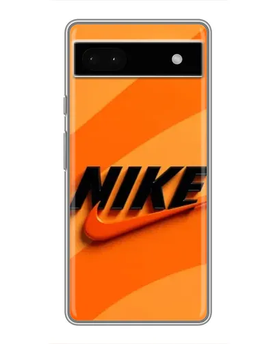 Чехол для Google Pixel 6a с картинкой «Оранжевый драйв Nike»