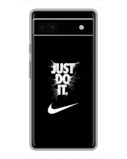 Чехол для Google Pixel 6a с картинкой «Текстовый принт Nike»