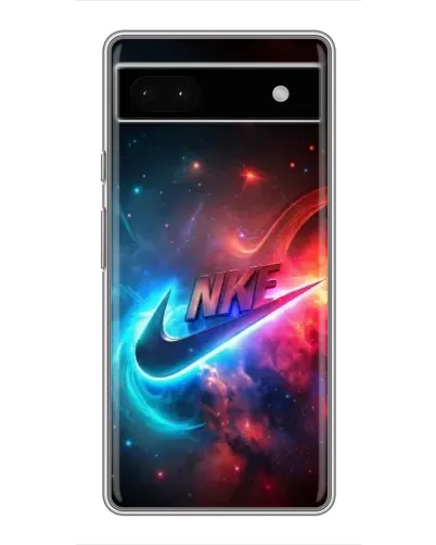 Чехол для Google Pixel 6a с картинкой «Огненный логотип Nike»