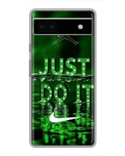 Чехол для Google Pixel 6a с картинкой «Зеленый неоновый Nike»