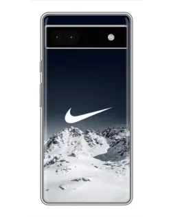 Чехол для Google Pixel 6a с картинкой «Nike — зимние горы»