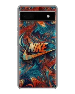 Чехол для Google Pixel 6a с картинкой «Nike в абстракции»