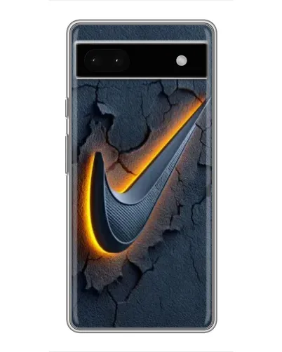 Чехол для Google Pixel 6a с картинкой «Объемный логотип Найк»