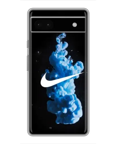 Чехол для Google Pixel 6a с картинкой «Nike и синий дым»