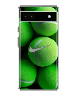 Чехол для Google Pixel 6a с картинкой «Теннисные мячи Найк»