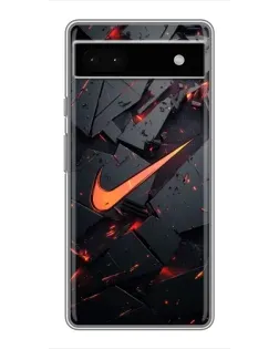 Чехол для Google Pixel 6a с картинкой «Nike — эффект разломов»