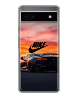 Чехол для Google Pixel 6a с картинкой «Nike и суперкар»