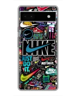 Чохол для Google Pixel 6a з картинкою «Яскравий колаж Nike»