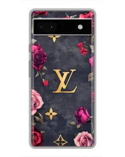 Чехол для Google Pixel 6a с картинкой «Цветочный Louis Vuitton»