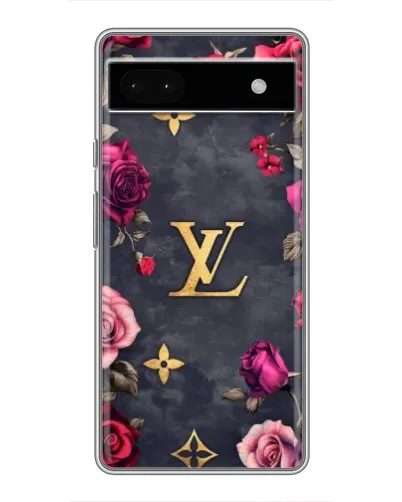 Чехол для Google Pixel 6a с картинкой «Цветочный Louis Vuitton»