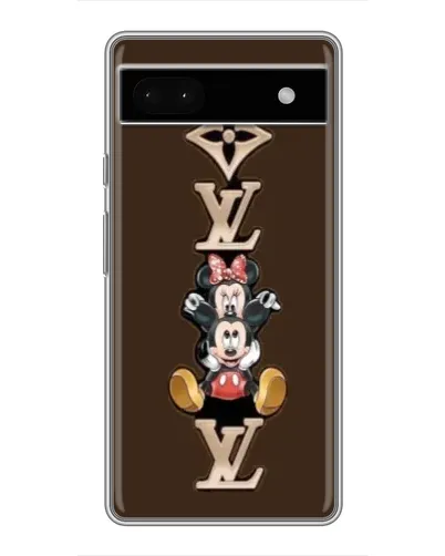 Чехол для Google Pixel 6a с картинкой «LV и Микки Маус»