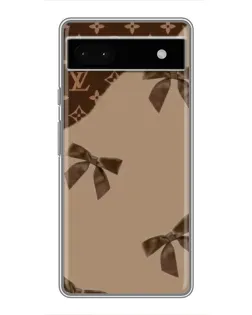 Чехол для Google Pixel 6a с картинкой «LV — кофейный атлас»