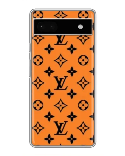 Чехол для Google Pixel 6a с картинкой «Оранжевый стиль LV»