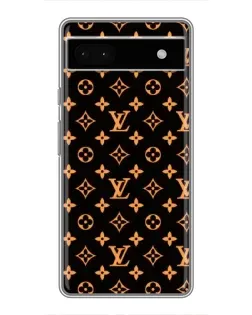 Чехол для Google Pixel 6a с картинкой «Золотая монограмма LV»