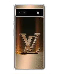 Чехол для Google Pixel 6a с картинкой «LV — золотое сияние»