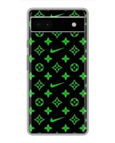 Чехол для Google Pixel 6a с картинкой «Неоновый принт LV»